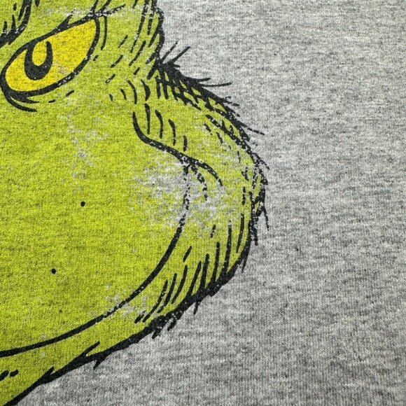 Vintage Dr Seuss T Shirt Men's XL Extra Large Gray Grinch Graphic Tee Christmas - Picture 9 of 16
